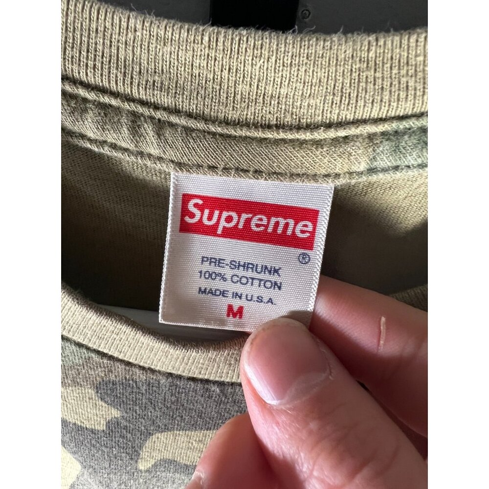 Supreme FW19 Woodland Camo Cheese short sleeve tshirt Made USA sz Medium - Picture 4 of 4